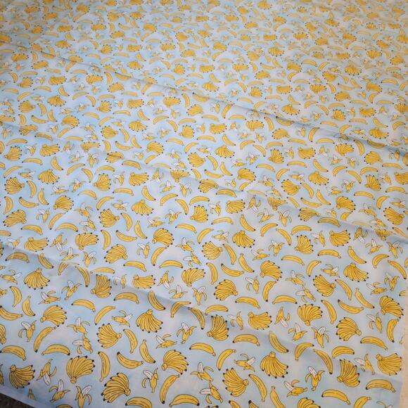 Hancock Fabrics Cotton 1ydx44 Bananas Print Blue Yellow Quilting Sewing Fabric - Picture 7 of 10